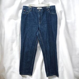 VTG Tommy Hilfiger Jeans Woman 16 Classic Dark Blue Denim High Rise Straight Leg